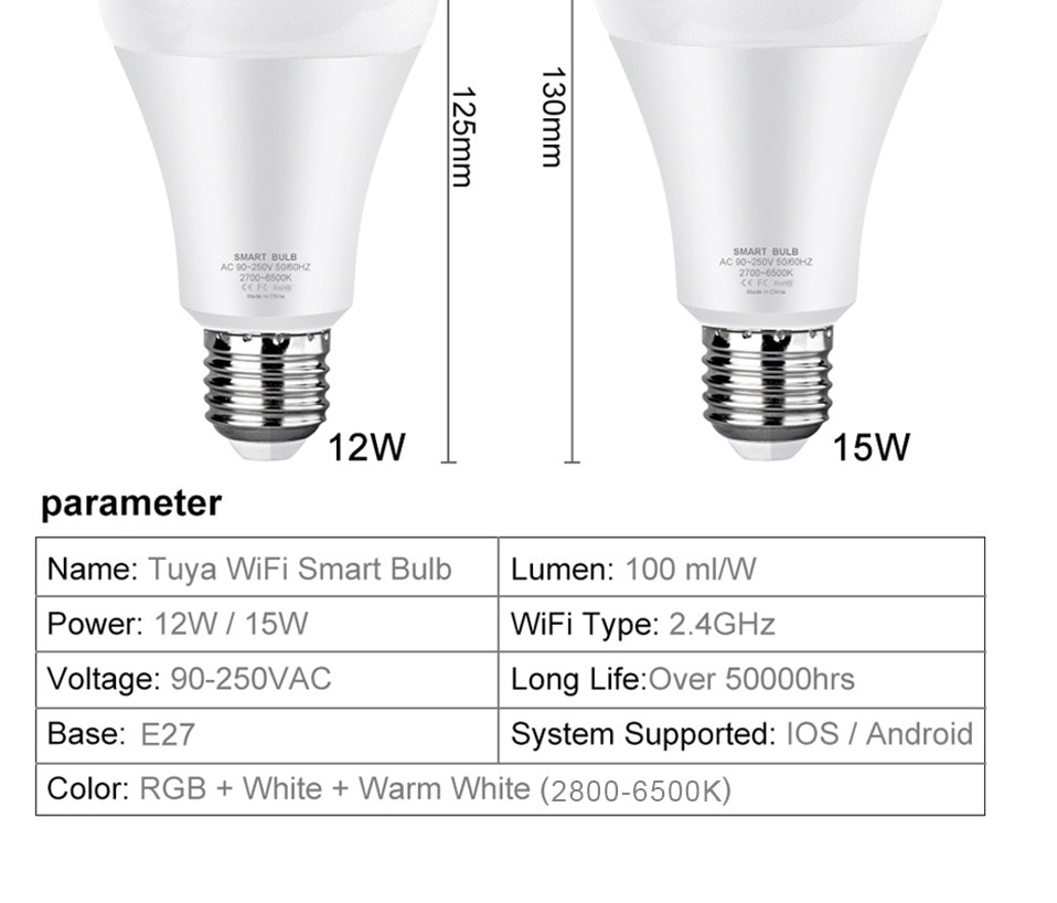 LED Bulb with Smart Life APP, Voice Control for Google Home, Alexa